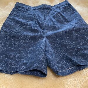 Talbots blue shorts with floral vine design size 8